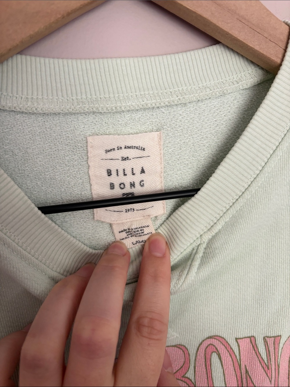 Billabong Pale Green Graphic Sweatshirt - Picture 2 of 8